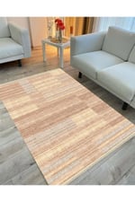 Cotton Serisi Multy Tonlarında Hasır Görünümlü Geometrik Eskitme Desen Dekoratif Dokuma Taban Kilim
