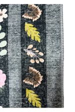 Dark Flora Bohem Çiçek Desenli Yıkanabilir Pamuk Taban Modern Halı 453