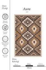 Etnik Kilim Görünümlü Dekoratif Halı Salon, Antre ve Oturma Odası İçin Modern Pamuk Taban Halı 2329
