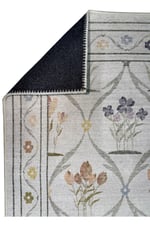 Flora Garden Pastel Çiçek Desenli Yıkanabilir Pamuk Taban Modern Halı 449