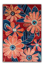 Floral Çiçekli Renkli Modern Salon Halısı Mutfak Halısı  Yolluk Otantik Halı Mars 231