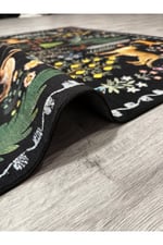 Floral Mars Haki Pastel Çok Renkli Botanik Tema Dokuma Taban Halı Salon Halısı Çocuk Halısı Mars253