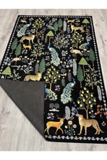 Floral Mars Haki Pastel Çok Renkli Botanik Tema Dokuma Taban Halı Salon Halısı Çocuk Halısı Mars253