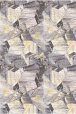 Geometrik Küp Desenli Modern Halı - Gri Soyut Optik İllüzyon Salon Halısı