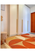 Jüt Kiremit Renginde Boho Stil Natural Pamuklu Dokuma Kilim Cotton 3620