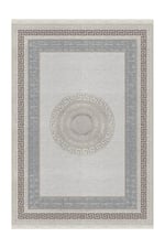 Mars 136 Monogram Gri Bej Modern Dokuma Taban Halı