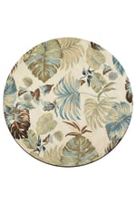 Mars 154 Pastel Tonlar Çiçekli Floral Çok Renkli Dokuma Taban Yuvarlak Halı
