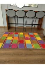 Mars 2039 Multy Tonunda Dekoratif Halı Salon Halısı Saçaklı Yıkanabilir Halı