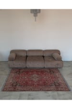 Mars 2130 Kırmızı Gri Pastel Klasik Vintage Dokuma Taban Halı