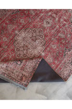Mars 2130 Kırmızı Gri Pastel Klasik Vintage Dokuma Taban Halı