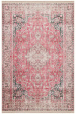 Mars 2130 Kırmızı Gri Pastel Klasik Vintage Dokuma Taban Halı