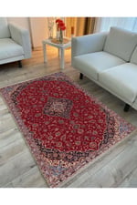 Mars 2167 Bordo Geleneksel Motifli Etnik Desenli Halı Yıkanabilen Dekoratif Halı
