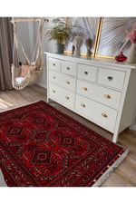 Mars 2168 Bordo Tonlarında Geleneksel Klasik Yıkanabilen Dekoratif Halı