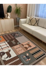 Mars 8 Modern Stil At Figürlü Halısı Oturma Odası Yemek Odası Için Yıkanabilen Dekoratif Halı