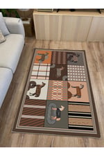 Mars 8 Modern Stil At Figürlü Halısı Oturma Odası Yemek Odası Için Yıkanabilen Dekoratif Halı