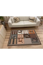 Mars 8 Modern Stil At Figürlü Halısı Oturma Odası Yemek Odası Için Yıkanabilen Dekoratif Halı