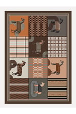 Mars 8 Modern Stil At Figürlü Halısı Oturma Odası Yemek Odası Için Yıkanabilen Dekoratif Halı