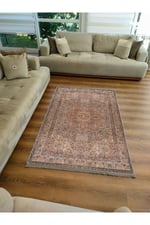 Mars Halı 2084 Kahve Tonunda Dekoratif Halı Salon Halısı Saçaklı Yıkanabilen Halı
