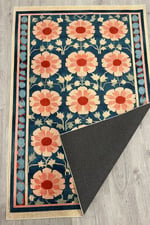 Mars Halı Çiçekli Floral Mavi Pembe Pop Art Salon Halısı Mutfak Halısı Yolluk Otantik Halı Mars 231