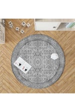 mars halı gri tonlarında Patchwork temalı dekoratif Kilim Salon Halısı Saçaklı Yıkanabilen Halı