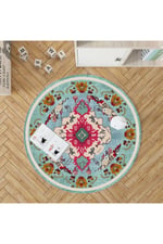 mars halı turkuaz tonlarında klasık dekoratif Kilim Salon Halısı Saçaklı Yıkanabilen Halı