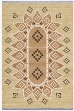 Mars105 Jut Tonlarında Klasık Dekoratif Kilim Salon Halısı Saçaklı Yıkanabilen Halı