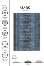 Mavi Siyah Soyut Fırça Darbe Desenli Modern Halı - Enerjik Soyut Sanat Salon Halısı