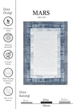 Modern Mavi Çerçeve Desenli Kilim – Minimal Salon Halısı, Kaymaz Taban, Dekoratif Tasarım 2205