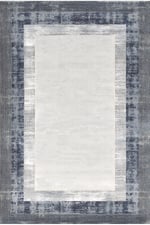 Modern Mavi Çerçeve Desenli Kilim – Minimal Salon Halısı, Kaymaz Taban, Dekoratif Tasarım 2205