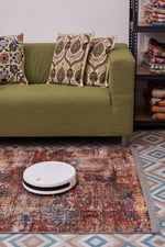 Modern Vintage Desenli Salon Halısı Çok Renkli Yıkanabilir Dekoratif Halı 2101