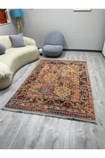 Outlet Dijital Baskılı Oturma Odası, Salon, Pamuk Taban Halı