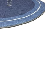 Punto Kaymaz Modern Oval Şık Mavi Tonlar, Yumuşak ve Yıkanan İkili Banyo Paspas Takımı, 40x60 60x100