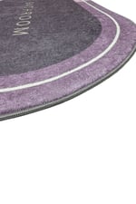 Punto Kaymaz Tabanlı Oval Lila & Mor Tonları, Yumuşak İkili Banyo Paspas Takımı 40x60 60x100