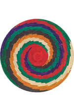 Renkli Etnik Desenli Jüt Görünümlü Yuvarlak Kilim Bohem Dekoratif Halı 995