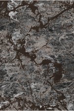 Siyah Mermer Desenli Halı - Gri Damarlı Modern Lüks Salon Halısı