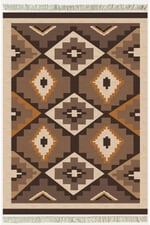 Siyah Ve Kahve Tonlarında Geometrik Eskitme Desenli Dekoratif Dokuma Taban Cotton3618