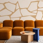 Bej Geometrik Soyut Çizgiler Modern Sanat Duvar Kağıdı