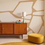Bej Geometrik Soyut Çizgiler Modern Sanat Duvar Kağıdı