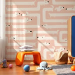 Pembe Zeminde Sevimli Uzun Köpekler Bebek & Çocuk Odası Duvar Kağıdı