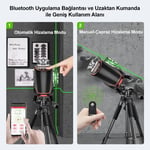 KOBB KBL36GTP Profesyonel Li-ion Şarjlı 4X360⁰ LCD Ekran Otomatik Hizalamalı Yeşil Çapraz Çizgi Lazer Distomat+Tripod