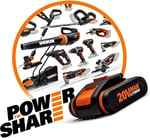 WORX WX380.9C 20Volt 2.0Ah. 2.2J Li-ion Tek Akülü Şarjlı Profesyonel SDS-Plus Pnömatik Kırıcı/Delici