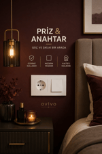 Ovivo Grano Beyaz Anahtar Topraklı Priz Seti