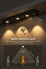 CT-2464 Sensörlü Şarjlı 3 Farklı Işık Renkli Dimmerli Ultra Slim Siyah