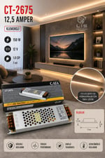 CT-2675 12,5 Amper 150W Ultra Slim Şerit Led Trafosu Klemensli