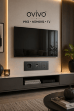 Üçlü Priz Seti – Topraklı Priz + Nümeris + TV Prizi + Çerçeve