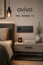 Üçlü Priz Seti – Topraklı Priz + Nümeris + TV Prizi + Çerçeve