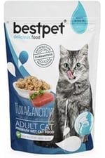 Bestpet Yetişkin Kediler İçin, Tahılsız, Jöle İçinde Tuna Ve Hamsi Parça Etli Yaş Mama, 85 G