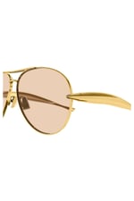 BV 1305S 002 64 Unisex Pilot Gold Metal Güneş Gözlüğü