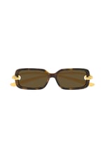 BV1439S 002 Havana Gold Knot Rectangle Gunes Gozlugu