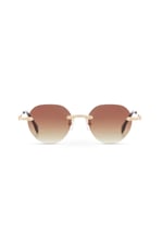 DS 2332 C1 51 Kadın Oval Gold Metal Güneş Gözlüğü